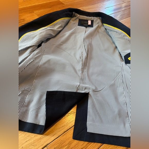 J Crew Solid Navy Blue 100% Linen Regent Blazer Suit Jacket Women’s Size 2 - Picture 15 of 16